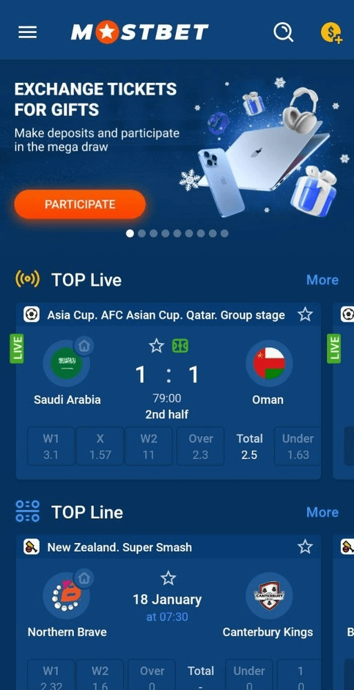Mostbet app screenshot 3