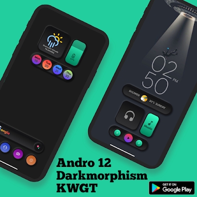 Andro 12 Darkmorphism KWGT Mod screenshot 1