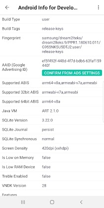 Android Developer Info screenshot 1