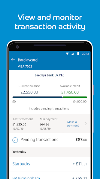 Barclaycard screenshot 2