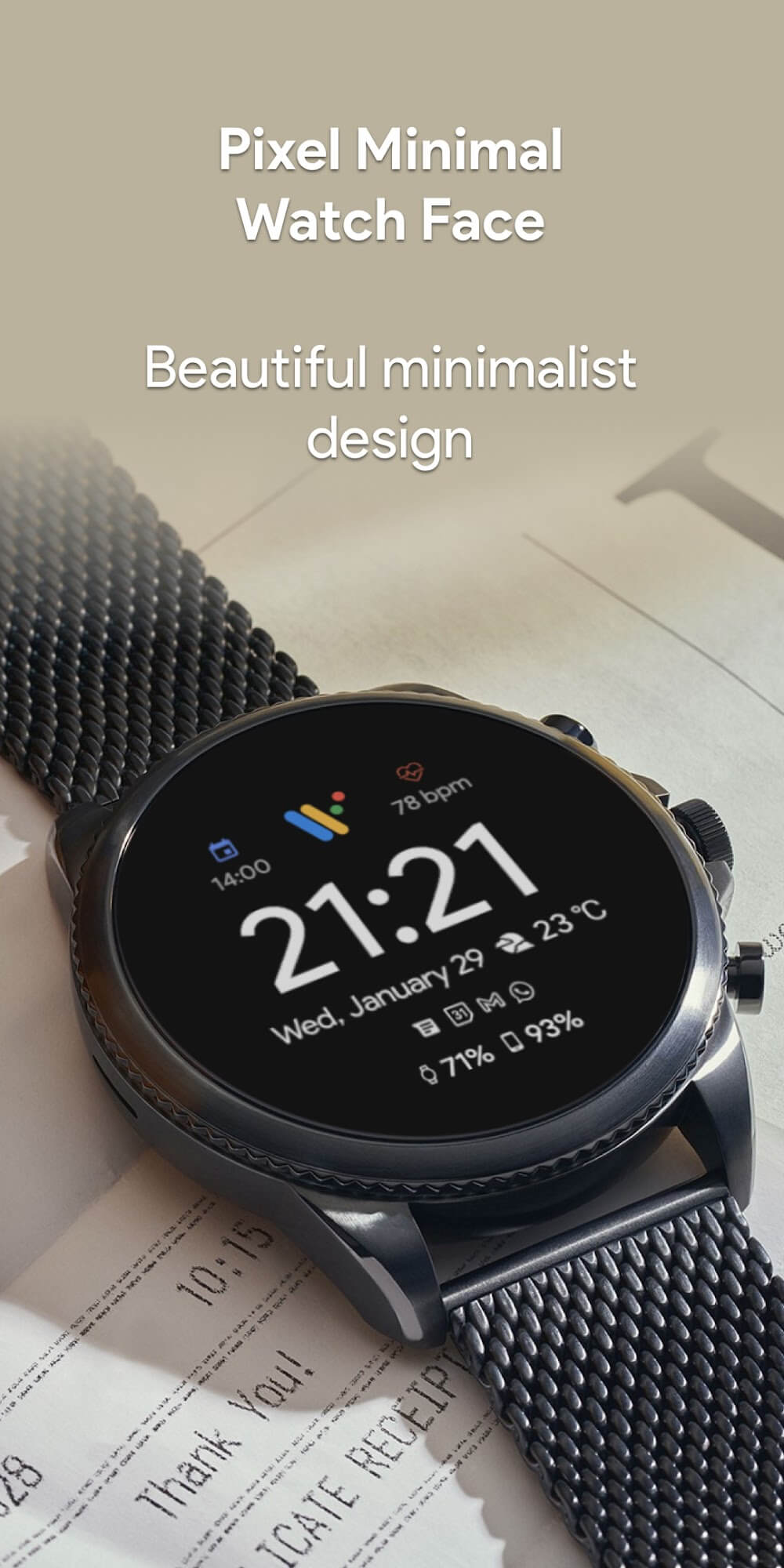 Pixel Minimal Watch Face screenshot 3