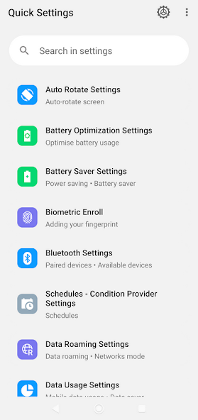 Quick Settings App
