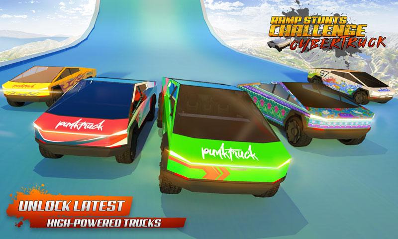 Cybertruck Ramp Car Extreme Stunts GT Racing Games screenshot 2