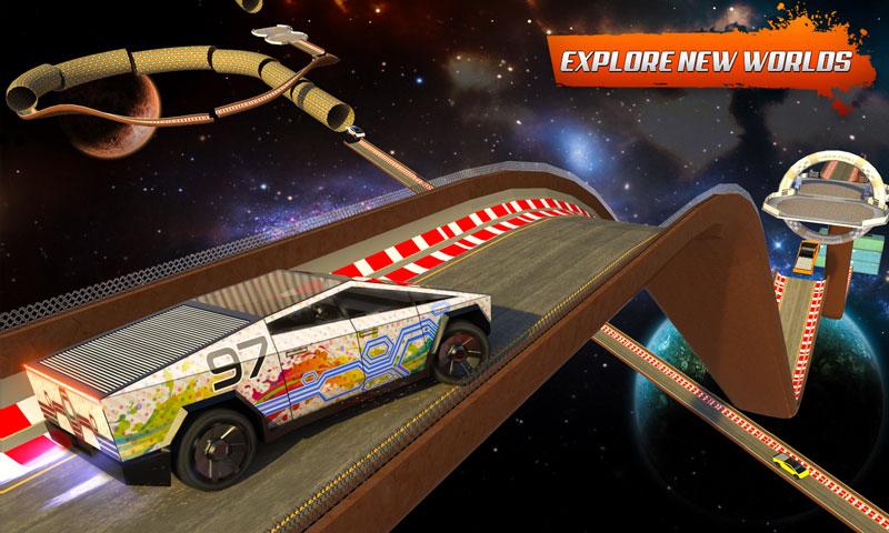 Cybertruck Ramp Car Extreme Stunts GT Racing Games screenshot 3