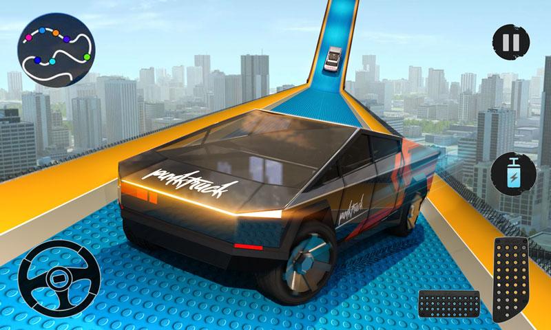 Cybertruck Ramp Car Extreme Stunts GT Racing Games screenshot 4