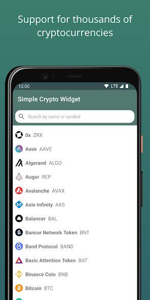 Simple Crypto Widget screenshot 2