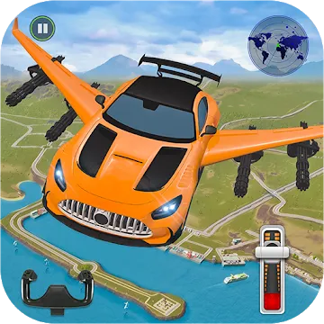 Flying Car Shooting – 3D Car Simulation Game screenshot 1