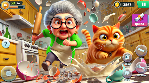 Angry Gran VS Naughty Cat Sim screenshot 1