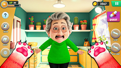 Angry Gran VS Naughty Cat Sim screenshot 2