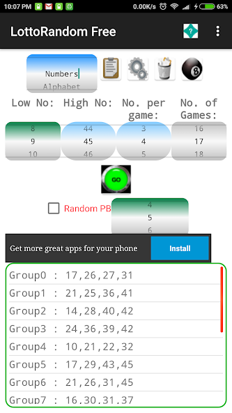 LottoRandom screenshot 3