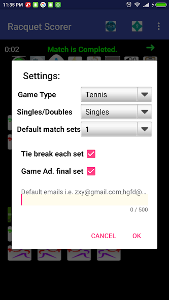 Racquet ScorerF screenshot 4