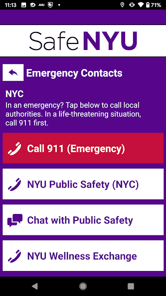 Safe NYU screenshot 2