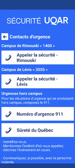 Securite UQAR screenshot 2