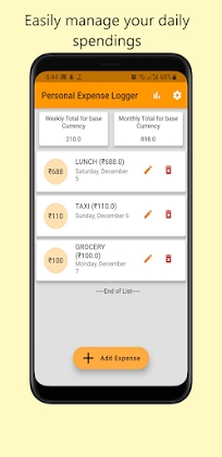 Personal Expense Logger Pro screenshot 1