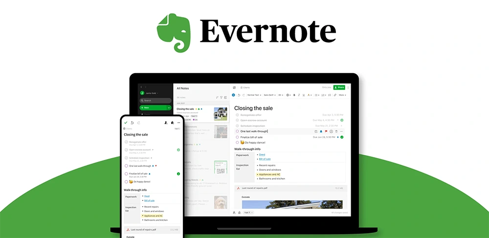 Evernote screenshot 1