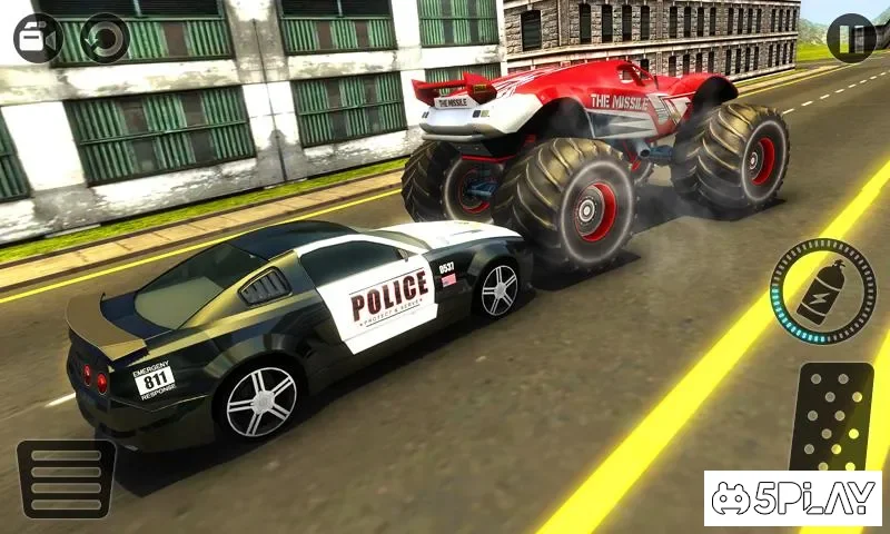 Police Chase Monster Car