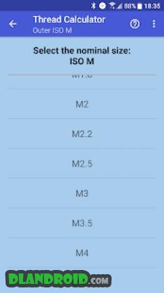 Thread calculator screenshot 2