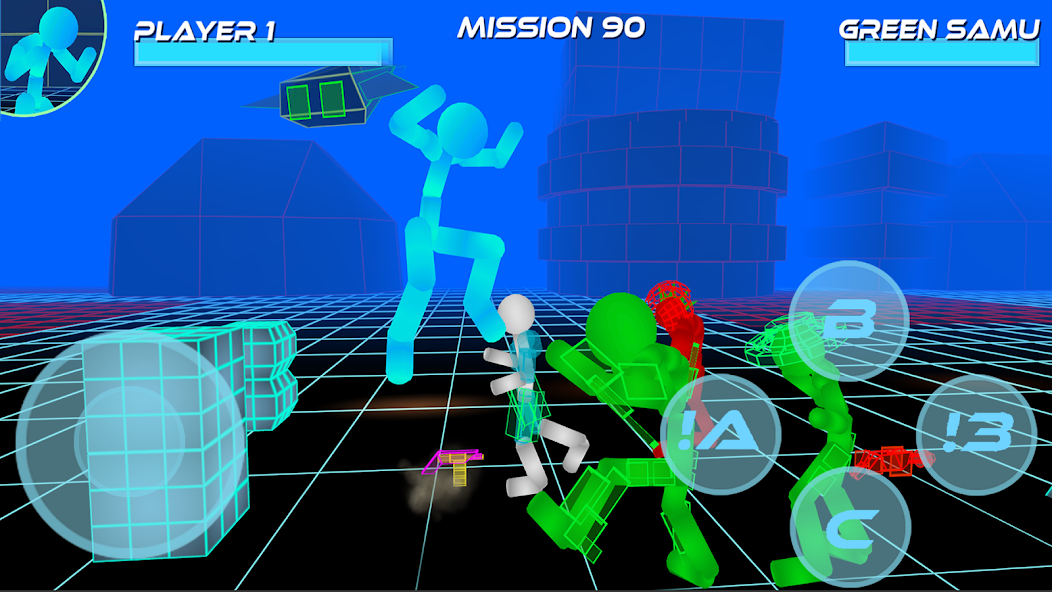 Screenshot of Stickman Neon Warriors: Street Fighting 1