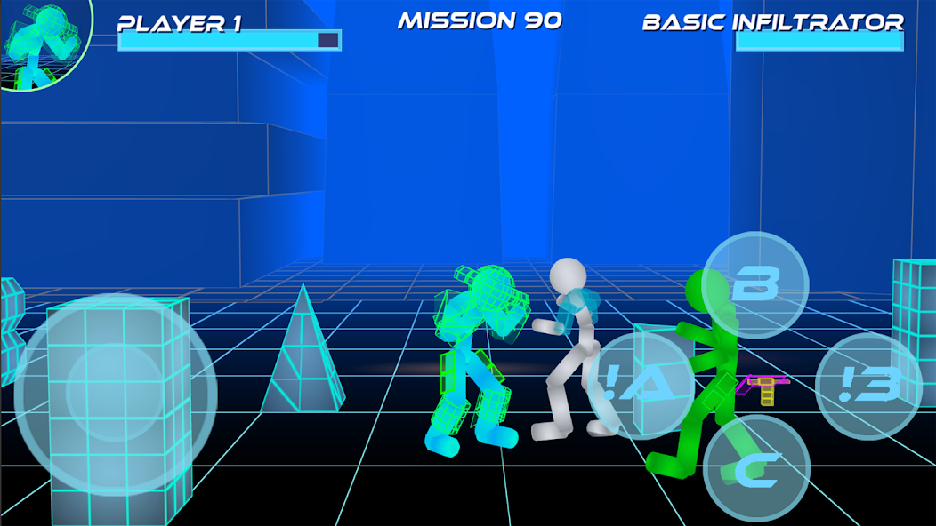 Screenshot of Stickman Neon Warriors: Street Fighting 2