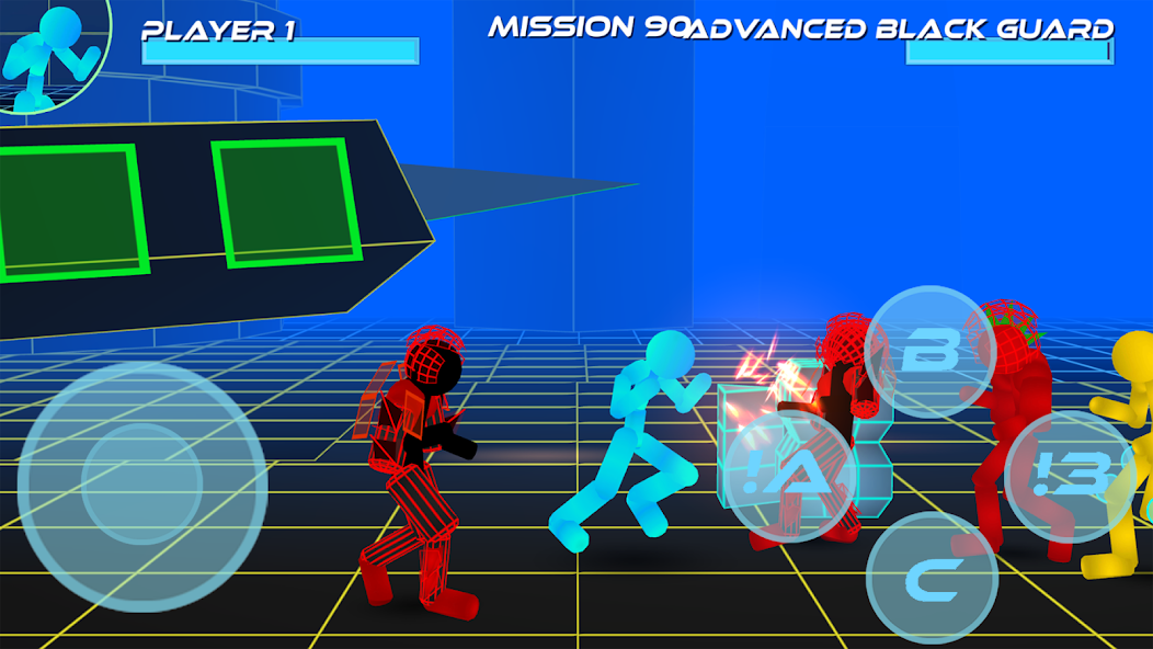 Screenshot of Stickman Neon Warriors: Street Fighting 4