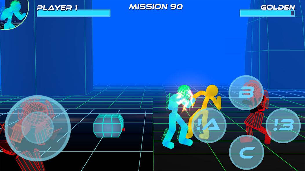 Screenshot of Stickman Neon Warriors: Street Fighting 5