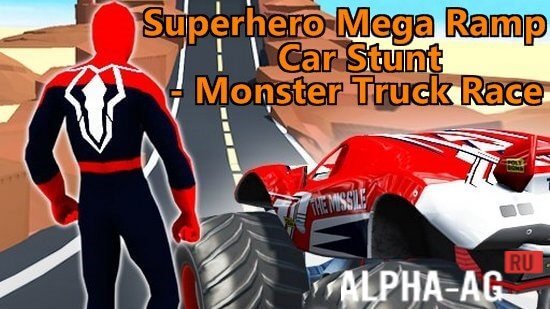 Superhero Mega Ramp Car Stunt