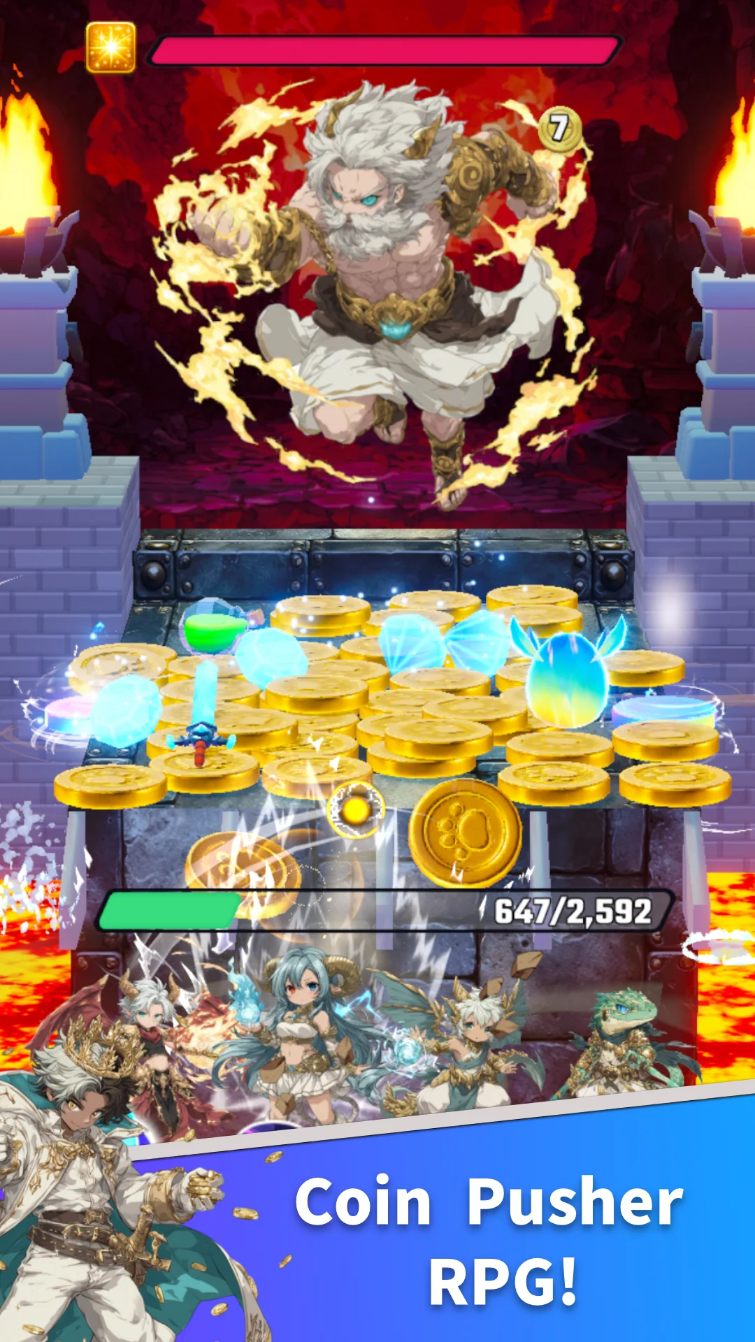 Coin Summoner: Coin Pusher RPG screenshot 1