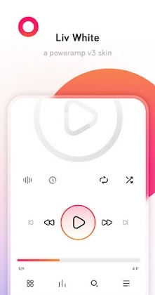 Liv White – Poweramp v3 Skin screenshot 1