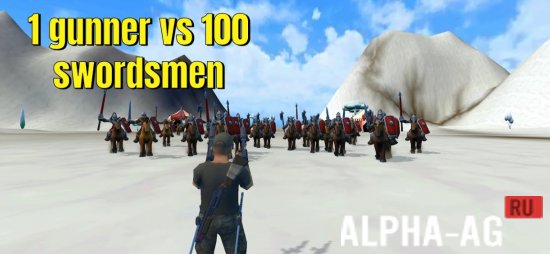 Hacked 1 Gunner vs 100 Swordsmen screenshot 1