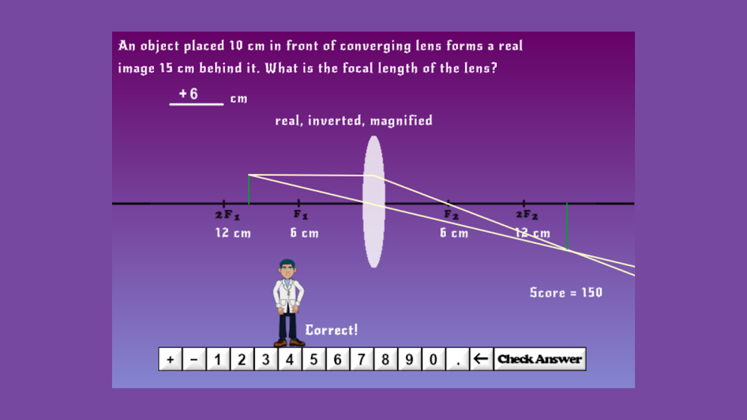Concave and convex lenses game screenshot 4