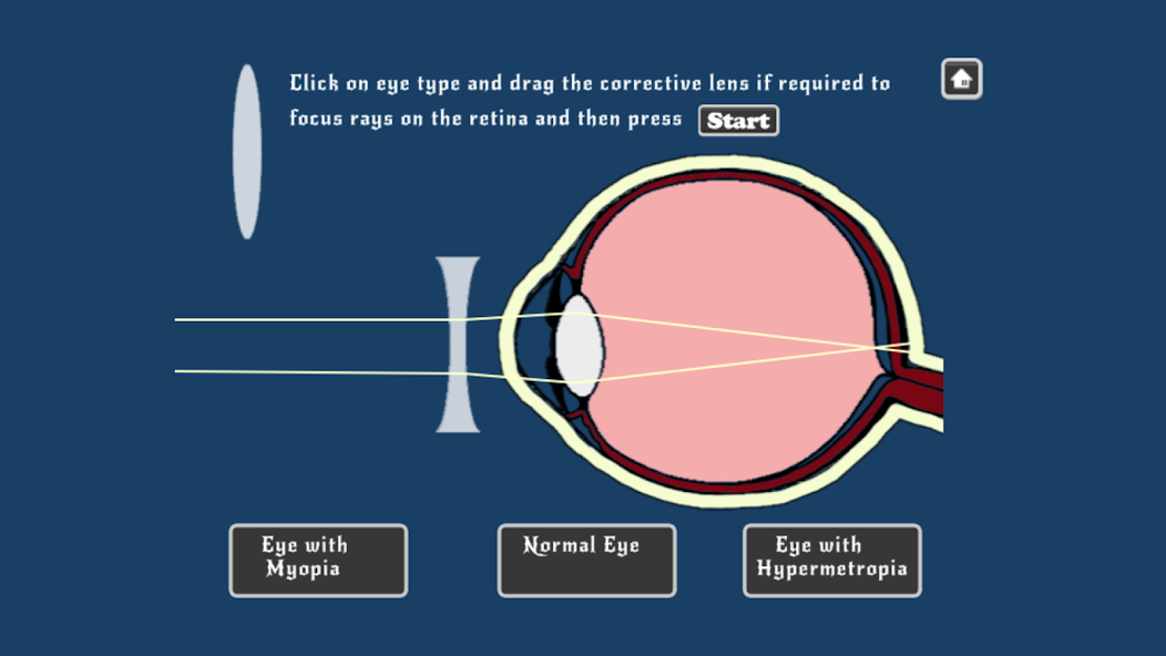Concave and convex lenses game screenshot 5