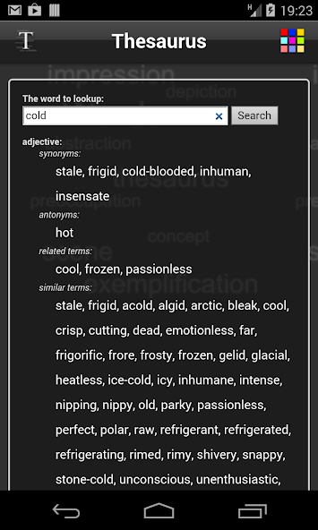 Thesaurus screenshot 3