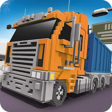 Blocky Truck Driver: City Transport Screenshot 1