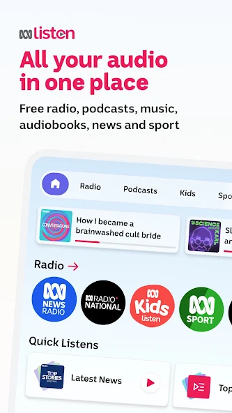 ABC listen screenshot 1