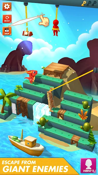 Rope Cut Rescue Hero screenshot 2