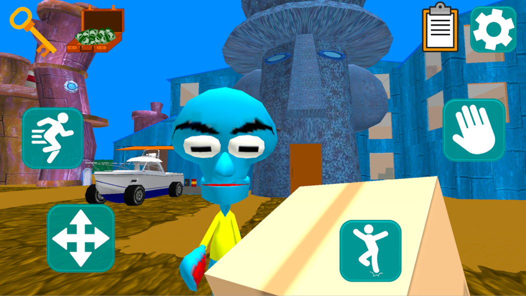 Squid Neighbor. Sponge Escape