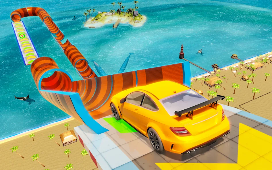 Ramp Car Stunts - Beach Racing screenshot 1