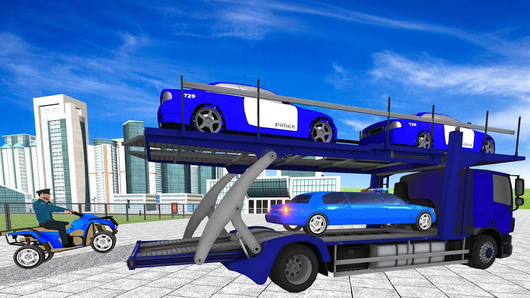 US Police Limo Car Transporter Game screenshot 2