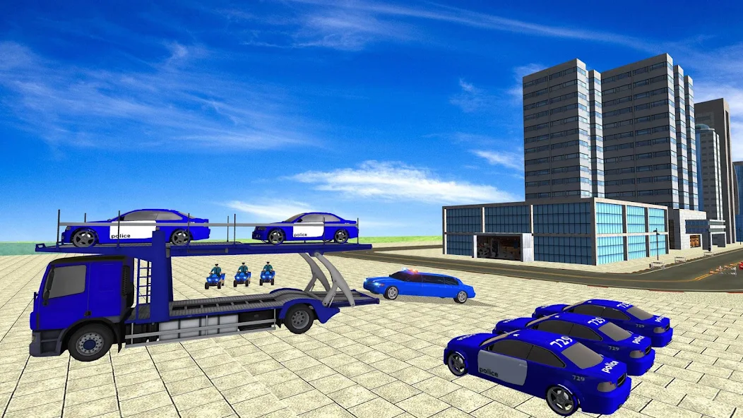 US Police Limo Car Transporter Game screenshot 4