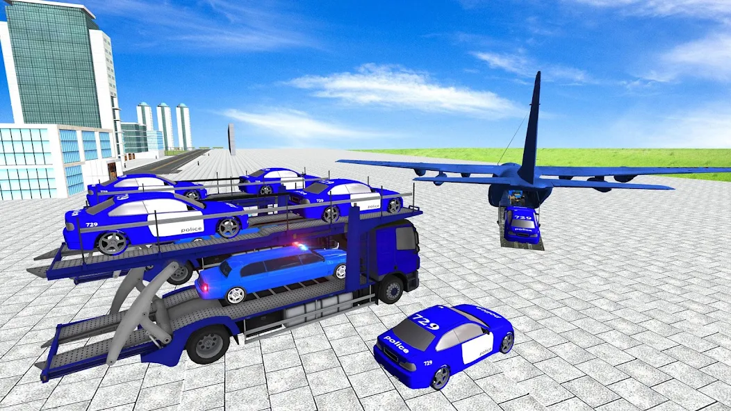 US Police Limo Car Transporter Game screenshot 5