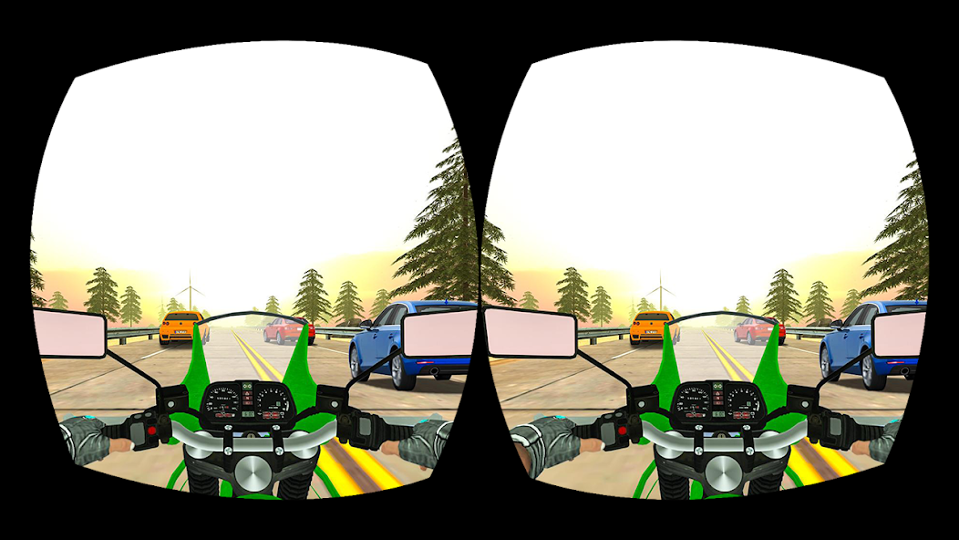 VR Highway Traffic Bike Racer screenshot 5
