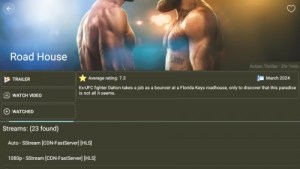 Cinema HD streaming settings
