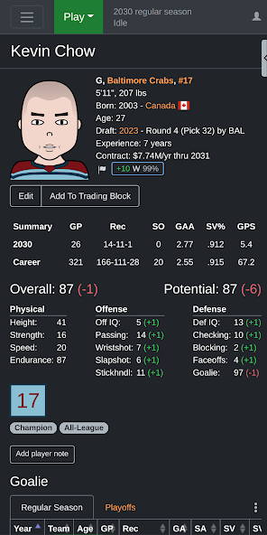 ZenGM Hockey screenshot 1