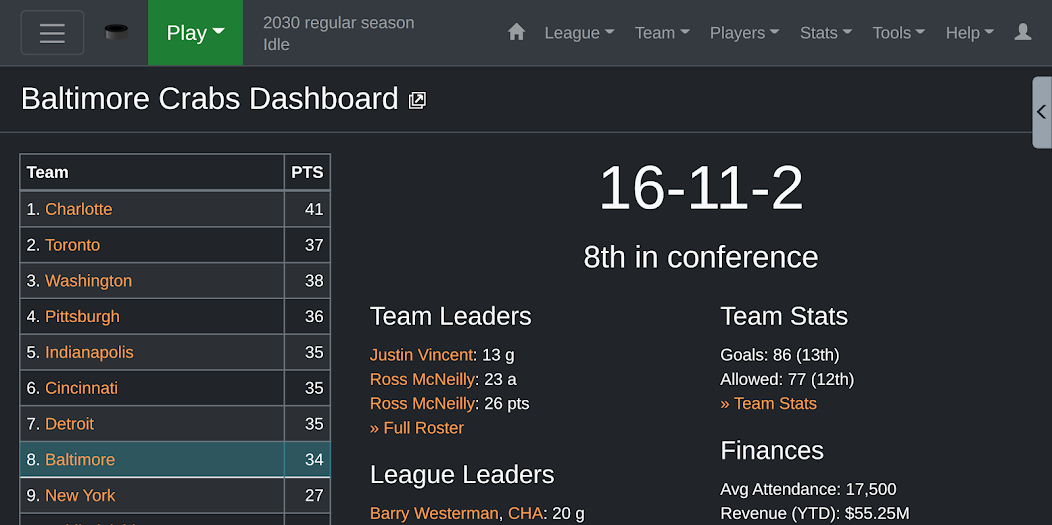ZenGM Hockey screenshot 2