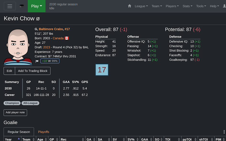 ZenGM Hockey screenshot 5