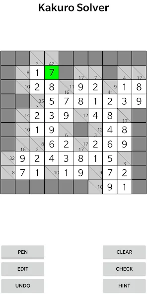 Kakuro Solver screenshot 1