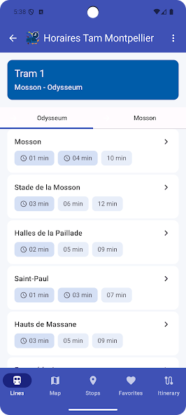 Horaires TAM Montpellier screenshot 2