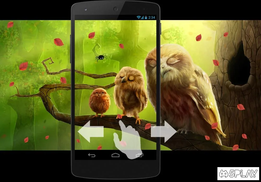Magic Forest with Owls Live Wallpaper