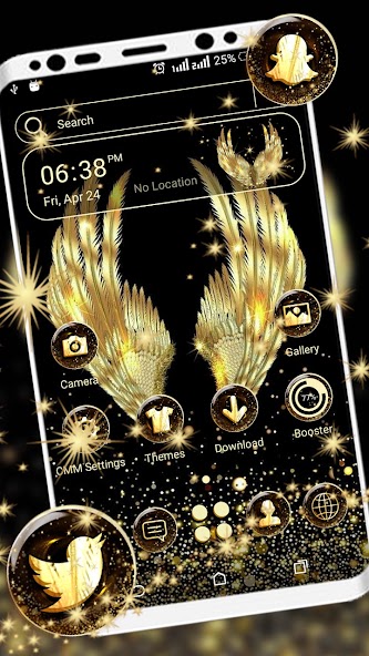 Golden Angel Wings Theme Launcher