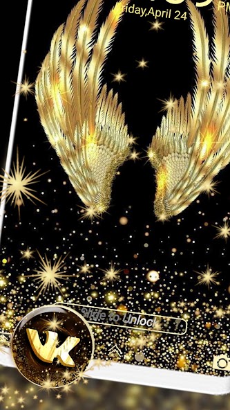 Golden Angel Wings Theme Launcher screenshot 3